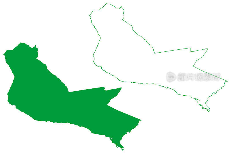 Pao de Acucar市政当局(Alagoas州，巴西市政当局，巴西联邦共和国)地图矢量插图，涂鸦草图Pao de Acucar地图
